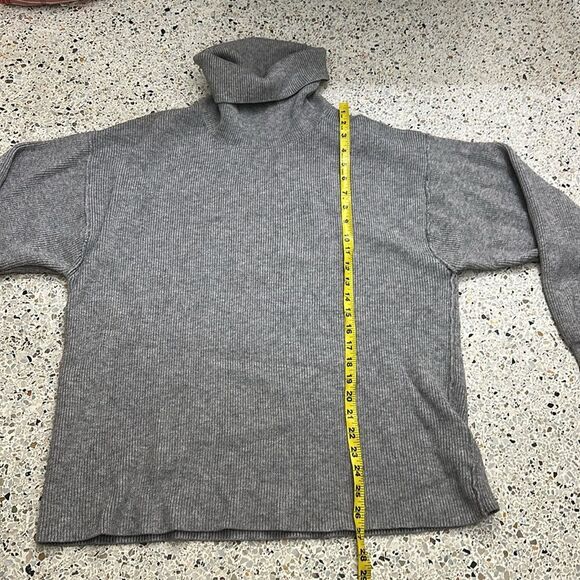 Free People grey gray oversized turtleneck sweater medium m - Picture 3 of 5